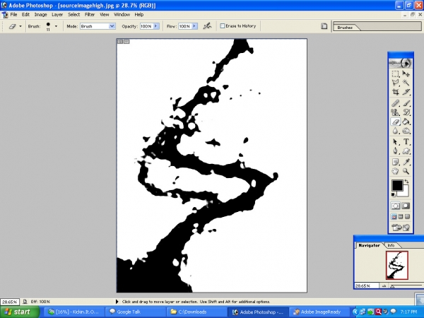 Creation of girl in wine tree: Step 1